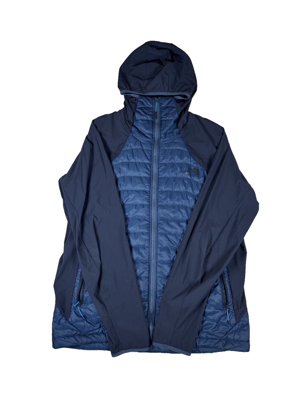THE NORTH FACE MEN'S THERMOBALL HYBRID ECO PUFFER JACKET HOODIE BLUE SIZE XLe